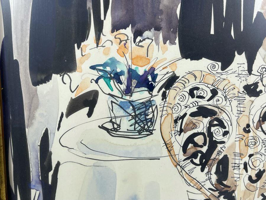 Original 1974 Mildred Lapson Watercolor Painting In Frame 9 X 12 [Photo 6]