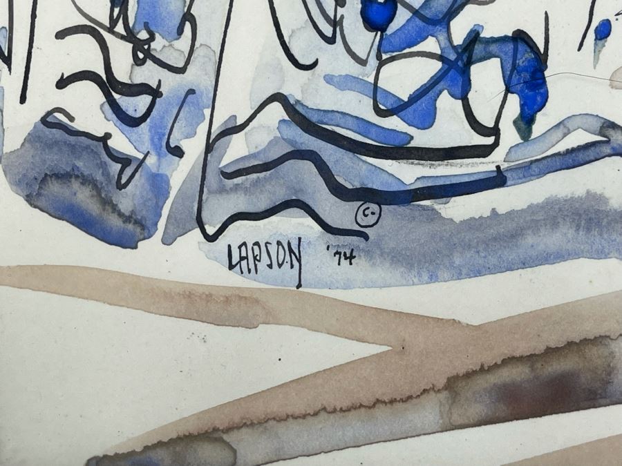 Original 1974 Mildred Lapson Watercolor Painting In Frame 9 X 12 [Photo 8]