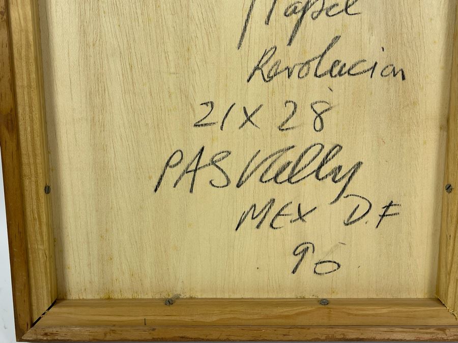 Original Philip Kelly (1950-2010, Ireland / Mexico City) Painting Titled 'Cabeza III' 8.5 X 11 1990 Mexico DF Signed Front And Back [Photo 15]