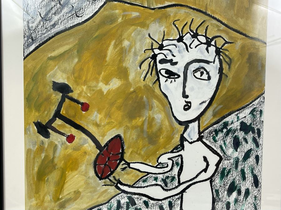 Original Philip Kelly (1950-2010, Ireland / Mexico City) Painting Signed PK 99 - 14 X 17 [Photo 5]