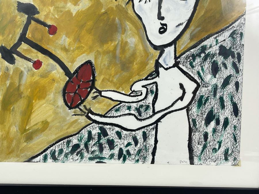 Original Philip Kelly (1950-2010, Ireland / Mexico City) Painting Signed PK 99 - 14 X 17 [Photo 6]