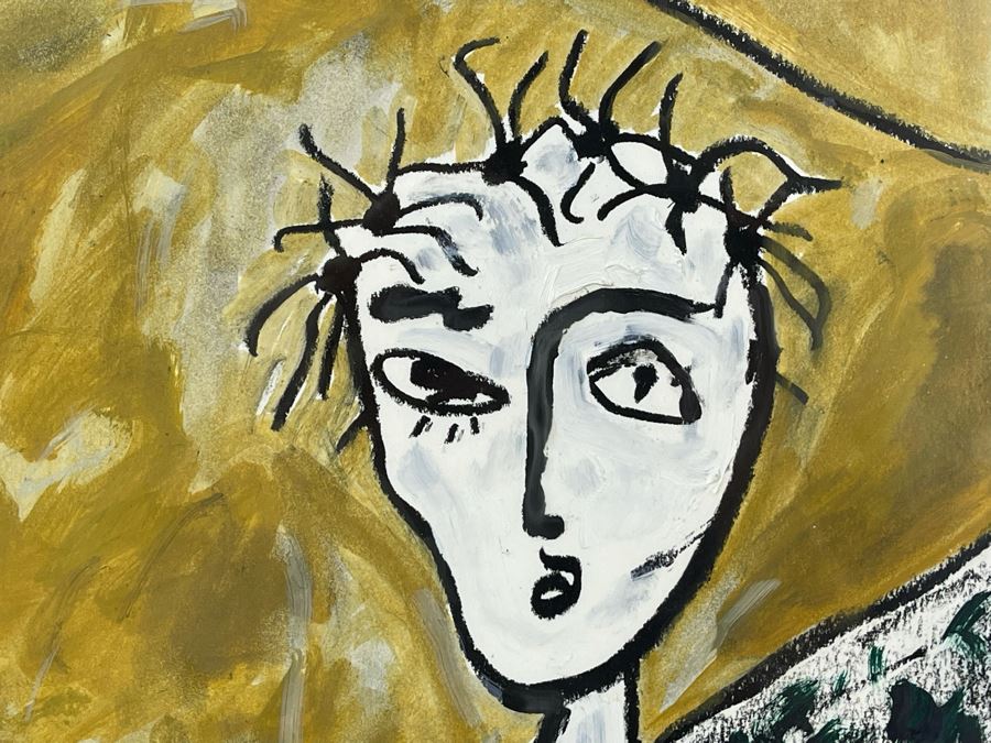 Original Philip Kelly (1950-2010, Ireland / Mexico City) Painting Signed PK 99 - 14 X 17 [Photo 8]