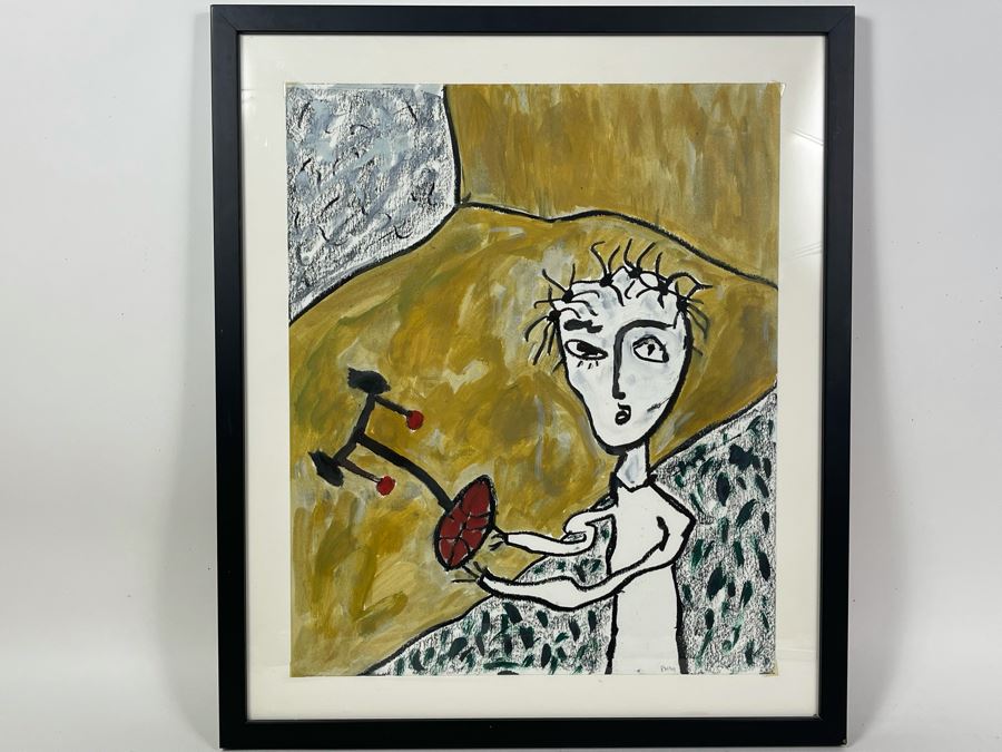 Original Philip Kelly (1950-2010, Ireland / Mexico City) Painting Signed PK 99 - 14 X 17 [Photo 2]