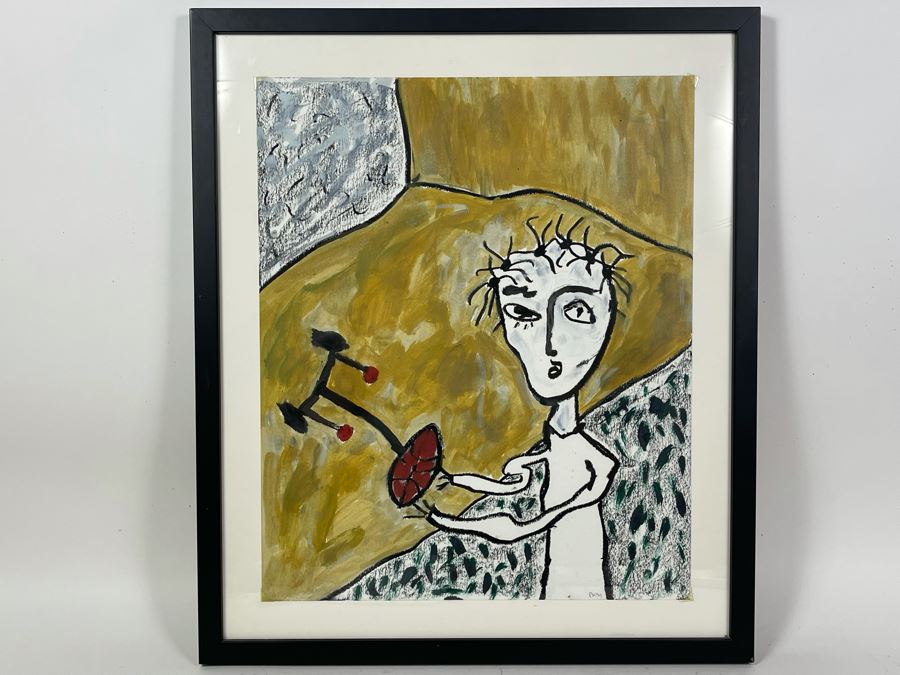 Original Philip Kelly (1950-2010, Ireland / Mexico City) Painting Signed PK 99 - 14 X 17 [Photo 3]