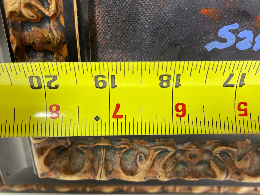 Original Painting Of Spanish Dancer In Red Dress Signed Sanders 2004 In Frame 19.5 X 23.5 [Photo 7]