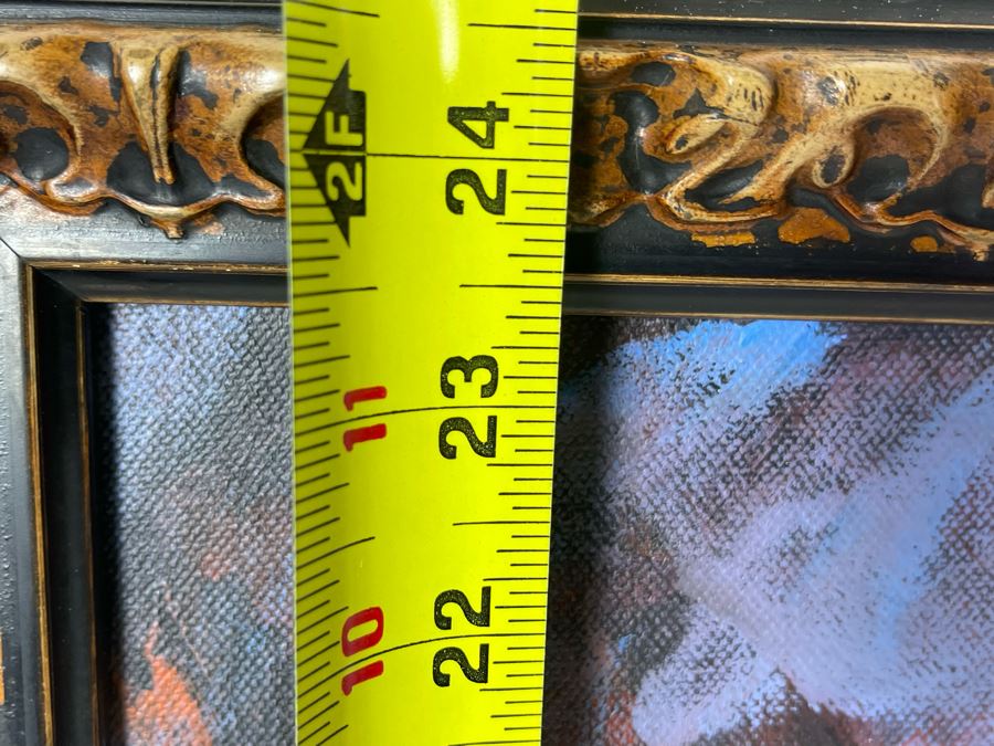 Original Painting Of Spanish Dancer In Red Dress Signed Sanders 2004 In Frame 19.5 X 23.5 [Photo 8]