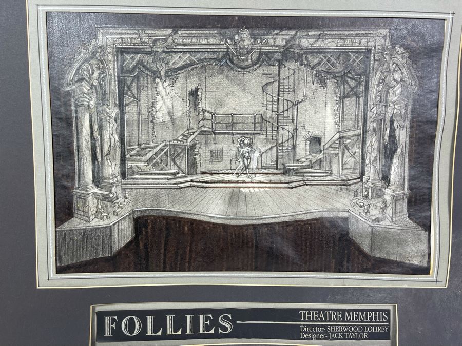 Original Theatrical Set Drawing Of Follies From Theatre Memphis Signed By Jack Taylor 1994 19 X 13 [Photo 3]