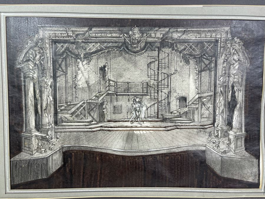 Original Theatrical Set Drawing Of Follies From Theatre Memphis Signed By Jack Taylor 1994 19 X 13 [Photo 4]