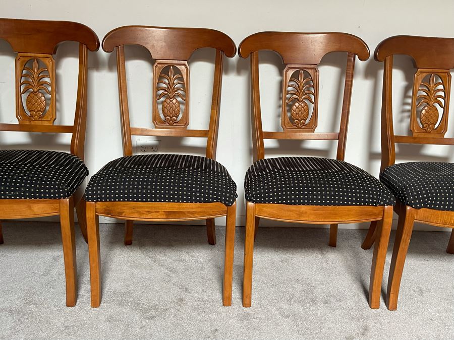Set Of Four Ethan Allen Legacy Pineapple Dining Chairs [Photo 3]