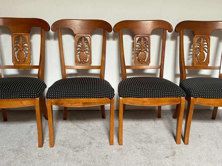 Set Of Four Ethan Allen Legacy Pineapple Dining Chairs [Photo 1]