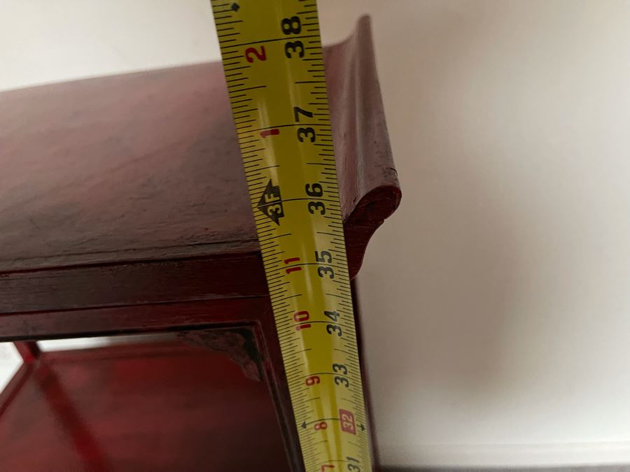 Painted Red Wooden Asian Cabinet 23W X 15D X 36H [Photo 10]