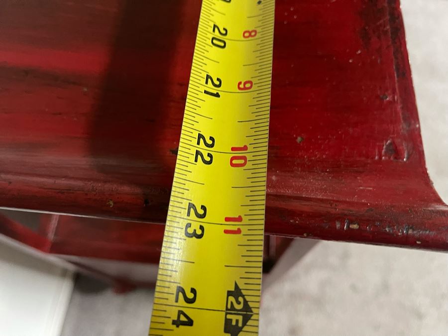Painted Red Wooden Asian Cabinet 23W X 15D X 36H [Photo 8]