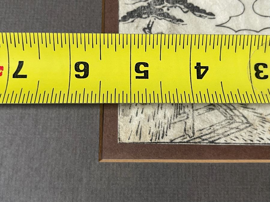 Antique 18th Century Japanese Woodcut Prints Framed 5.25 X 7 [Photo 10]