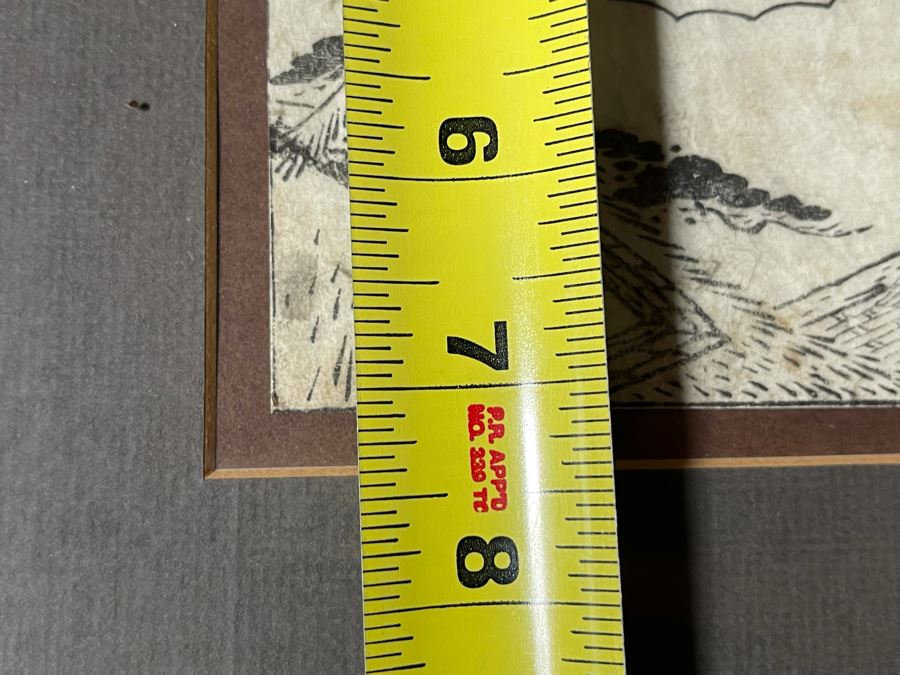 Antique 18th Century Japanese Woodcut Prints Framed 5.25 X 7 [Photo 11]