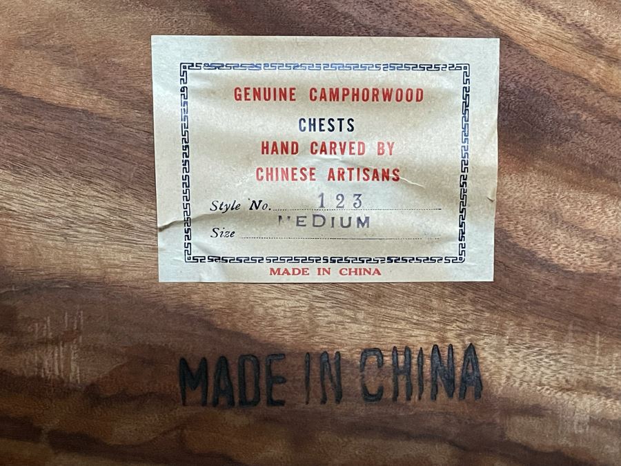Vintage Chinese Camphorwood Hand Relief Carved Chest 36W X 17.5D X 22H [Photo 24]