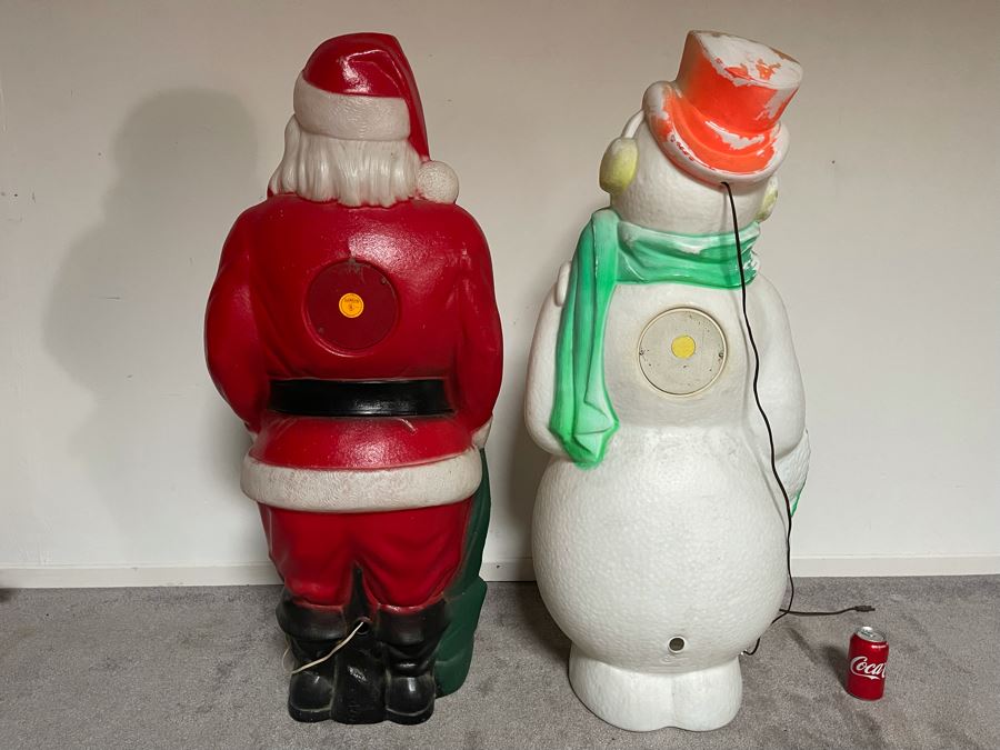 Vintage Empire Blow Mold Santa Claus And Snowman Outdoor Light Up Decorations [Photo 6]