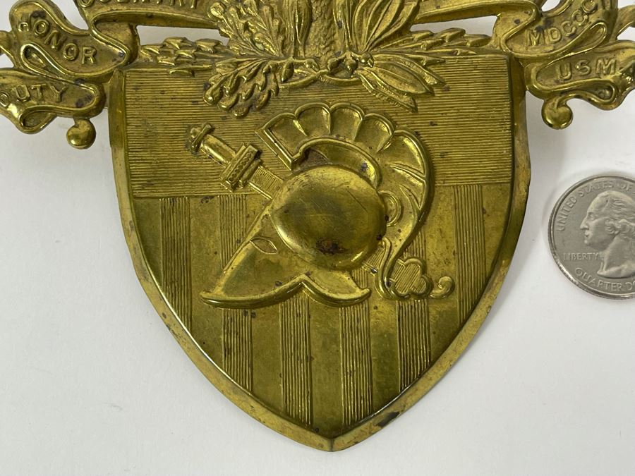 Vintage West Point Army Brass Hat Badge Duty Honor Country West Point MDCCCII USMA 5 X 4 [Photo 7]