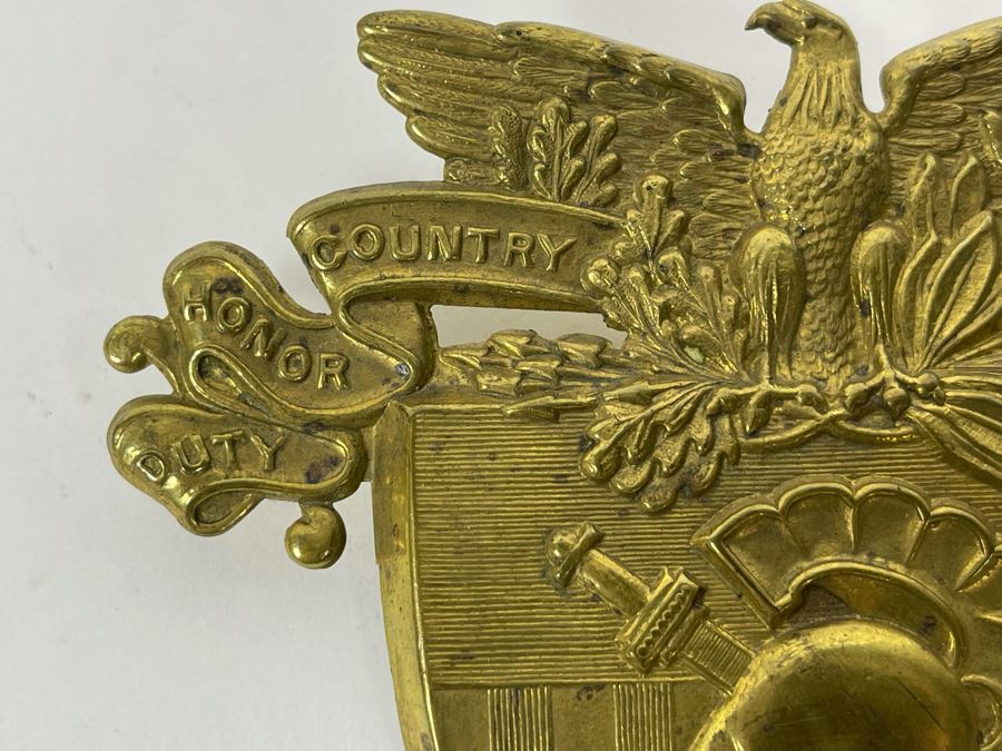 Vintage West Point Army Brass Hat Badge Duty Honor Country West Point MDCCCII USMA 5 X 4 [Photo 5]