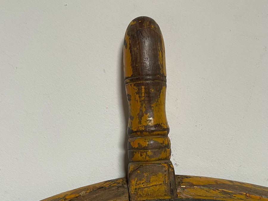 Antique Maritime Wooden / Steel Ship's Helm Wheel 42'W [Photo 7]