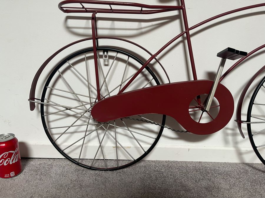 Metal Bicycle Sculpture 3-D Wall Decor 41W X 27.5H [Photo 4]