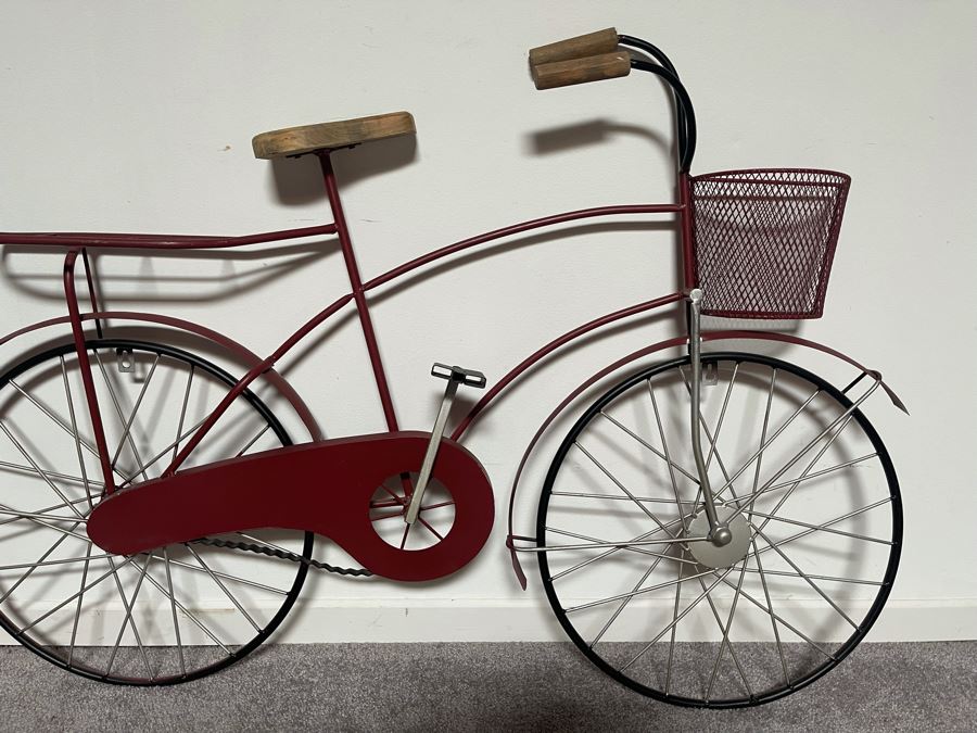 Metal Bicycle Sculpture 3-D Wall Decor 41W X 27.5H [Photo 5]