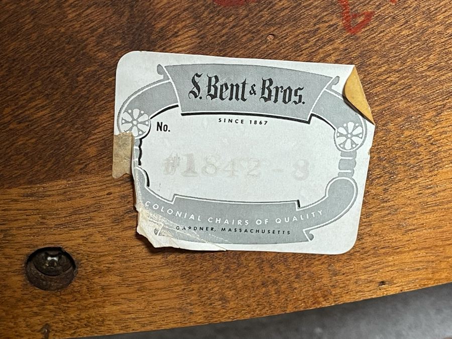 S. Bent & Bros. Gardner, Massachusetts Wooden Rocking Chair 26W X 29D X 41H [Photo 5]