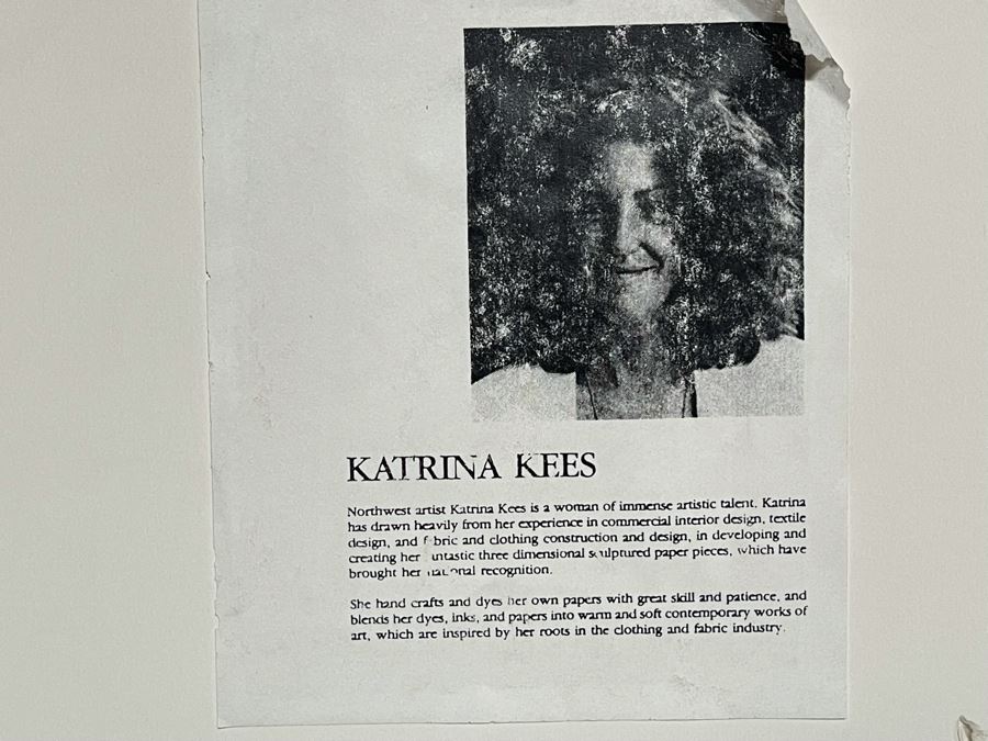 Original Katrina Kees Large 3-D Sculptured Paper Fan Artwork In Frame Signed 50 X 38 [Photo 13]