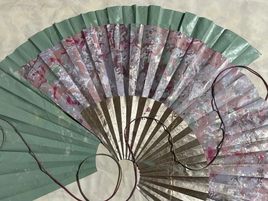 Original Katrina Kees Large 3-D Sculptured Paper Fan Artwork In Frame Signed 50 X 38 [Photo 10]