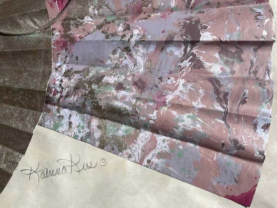 Original Katrina Kees Large 3-D Sculptured Paper Fan Artwork In Frame Signed 50 X 38 [Photo 8]
