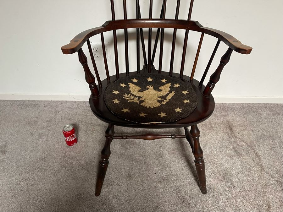 Vintage Red Mahogany Windsor Comb Back Arm Chair 24W X 21D X 44H [Photo 3]