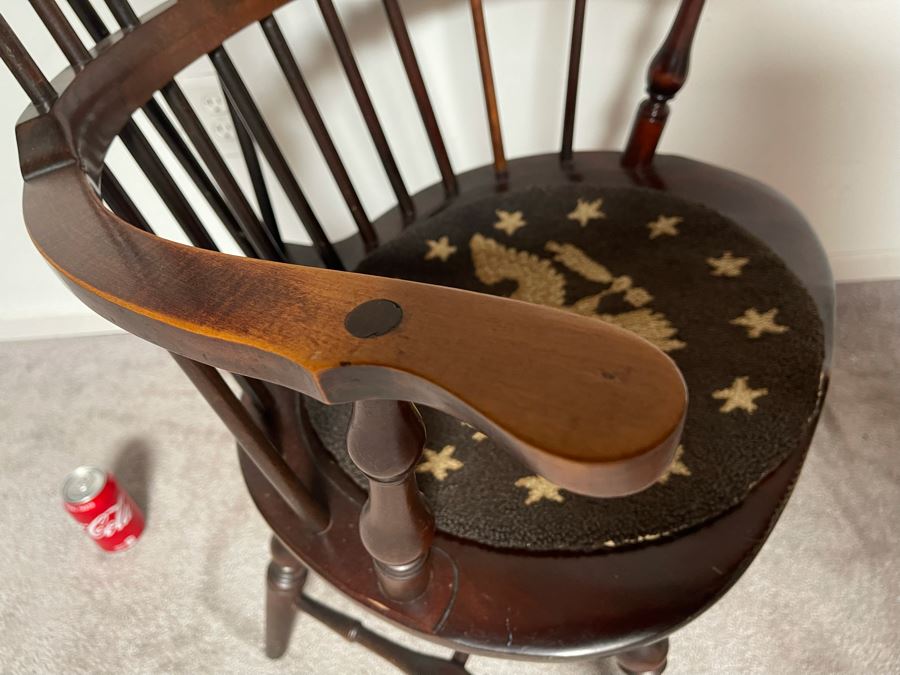 Vintage Red Mahogany Windsor Comb Back Arm Chair 24W X 21D X 44H [Photo 6]