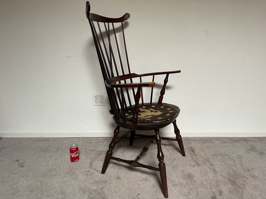 Vintage Red Mahogany Windsor Comb Back Arm Chair 24W X 21D X 44H [Photo 5]