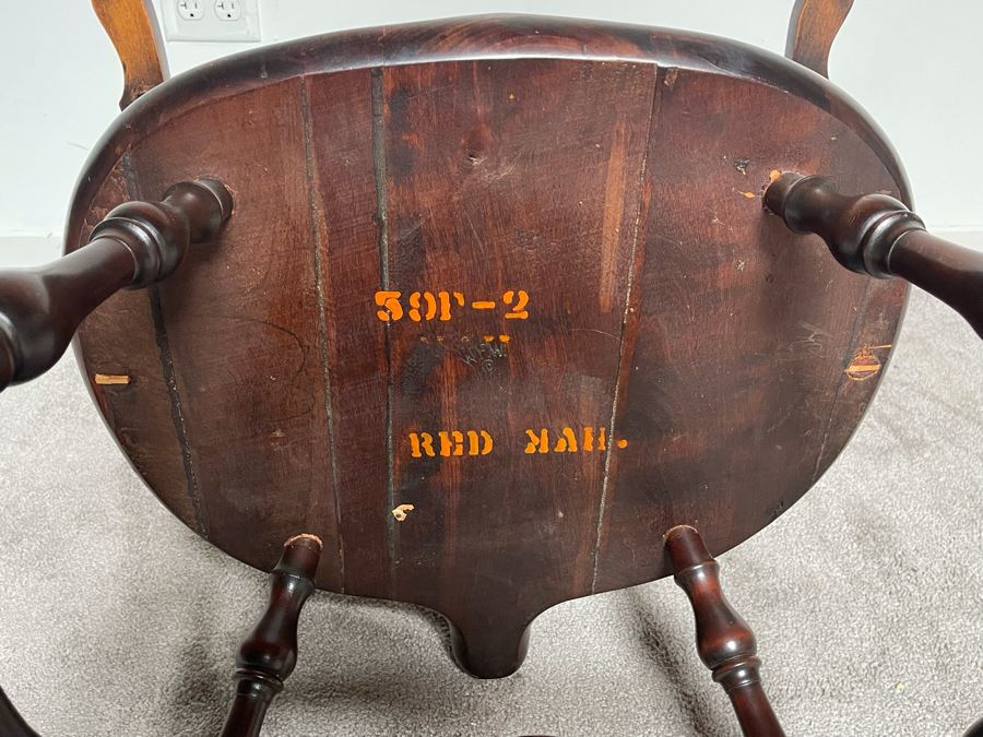 Vintage Red Mahogany Windsor Comb Back Arm Chair 24W X 21D X 44H [Photo 10]