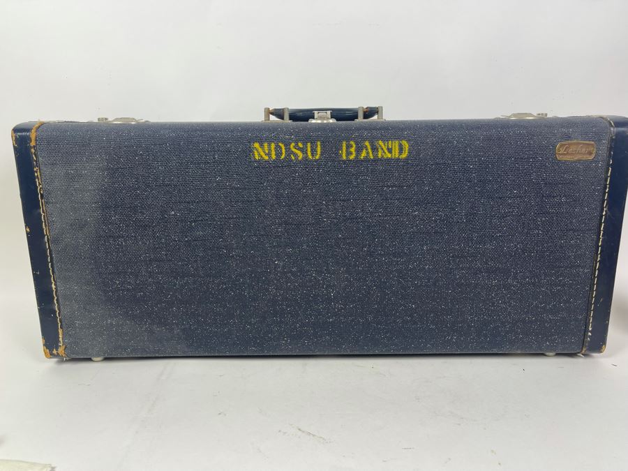 Lesher Bassoon Elkhart Indiana Marked 2102 With Case Marked NDSU Band And Bassoon Lesson Musical Books [Photo 17]
