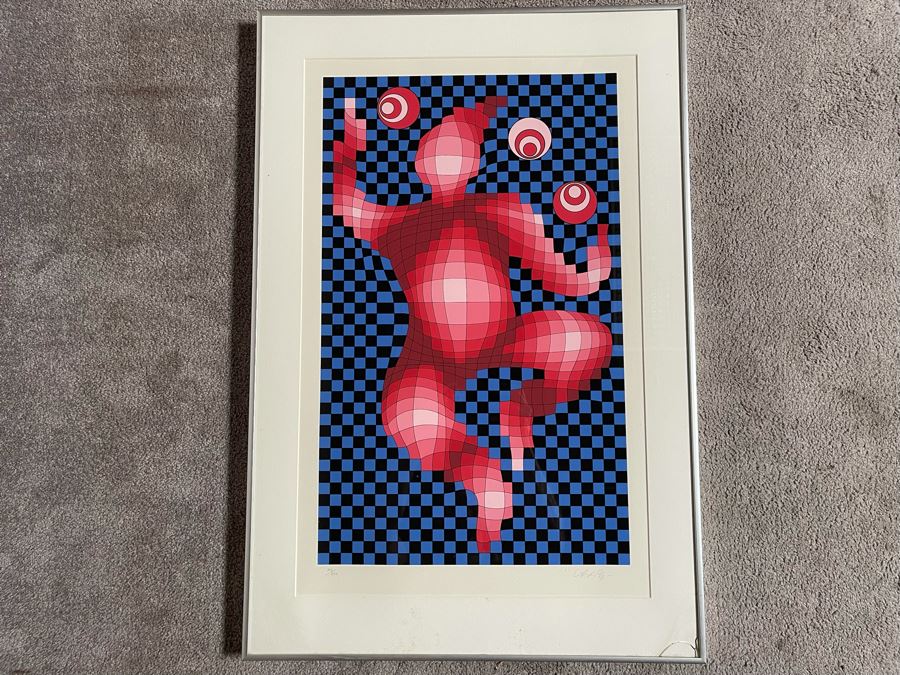 Victor Vasarely Juggler Limited Edition Serigraph 70 Of 250 Hand Signed 28 X 18 Estimate $1,200-$1,500 [Photo 4]