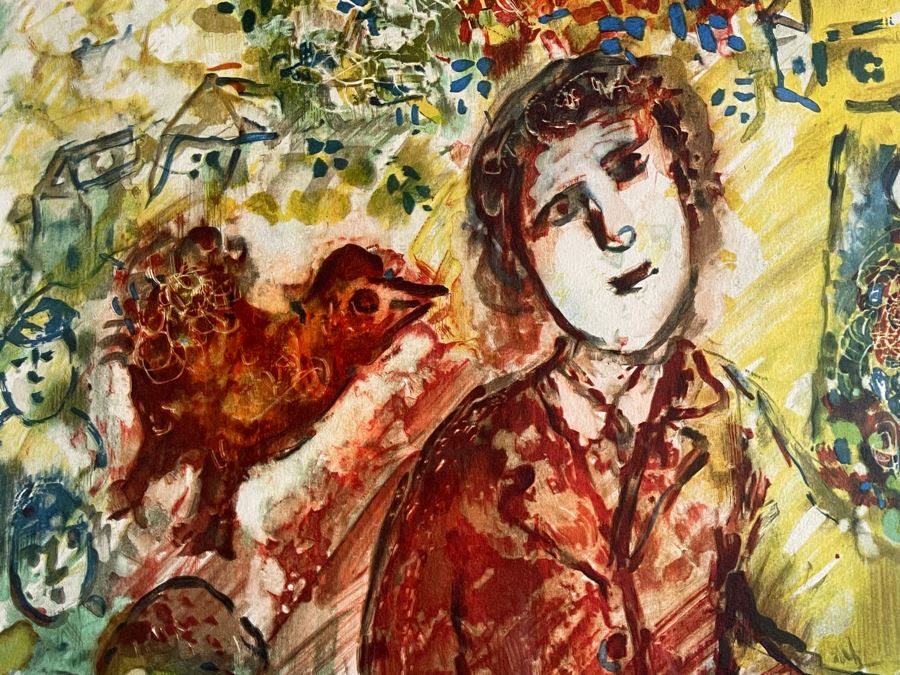 Marc Chagall Limited Edition Lithograph Titled 'Le Peintre En Rouge' Facsimile Signature Museum Dedicated Edition 94 Of 150 With COA 22 X 30 [Photo 6]