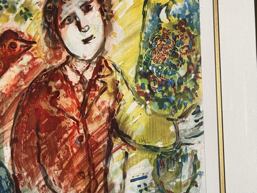 Marc Chagall Limited Edition Lithograph Titled 'Le Peintre En Rouge' Facsimile Signature Museum Dedicated Edition 94 Of 150 With COA 22 X 30 [Photo 9]