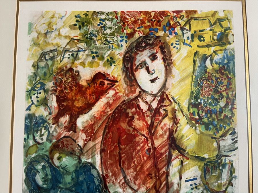 Marc Chagall Limited Edition Lithograph Titled 'Le Peintre En Rouge' Facsimile Signature Museum Dedicated Edition 94 Of 150 With COA 22 X 30 [Photo 5]
