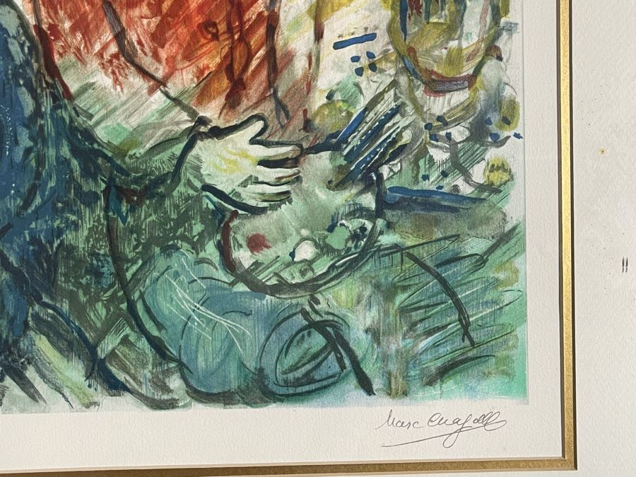 Marc Chagall Limited Edition Lithograph Titled 'Le Peintre En Rouge' Facsimile Signature Museum Dedicated Edition 94 Of 150 With COA 22 X 30 [Photo 8]