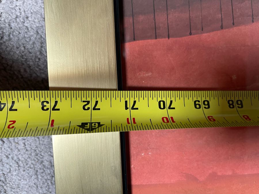 Large Original Julia Zhuying Chu Watercolor Painting Of The Golden Gate Bridge In San Francisco 71 X 24 (Photos Show Background Reflection) [Photo 9]