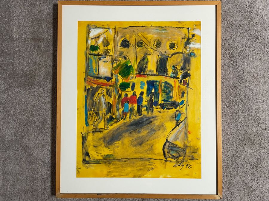 Original Philip Kelly (1950-2010, Ireland / Mexico City) Painting 1996 Signed Framed - 22 X 28 [Photo 2]