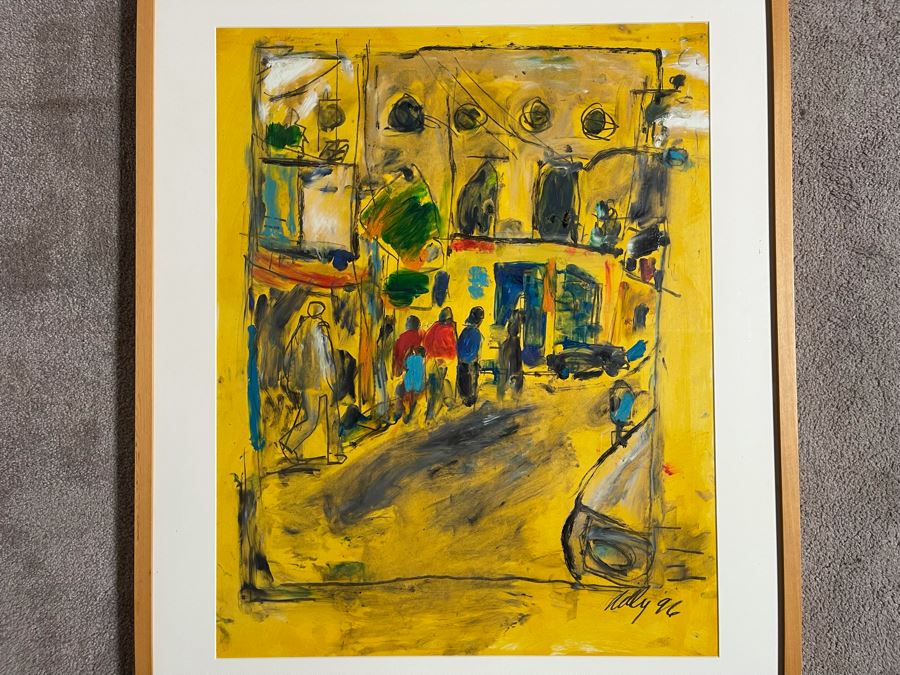 Original Philip Kelly (1950-2010, Ireland / Mexico City) Painting 1996 Signed Framed - 22 X 28 [Photo 4]