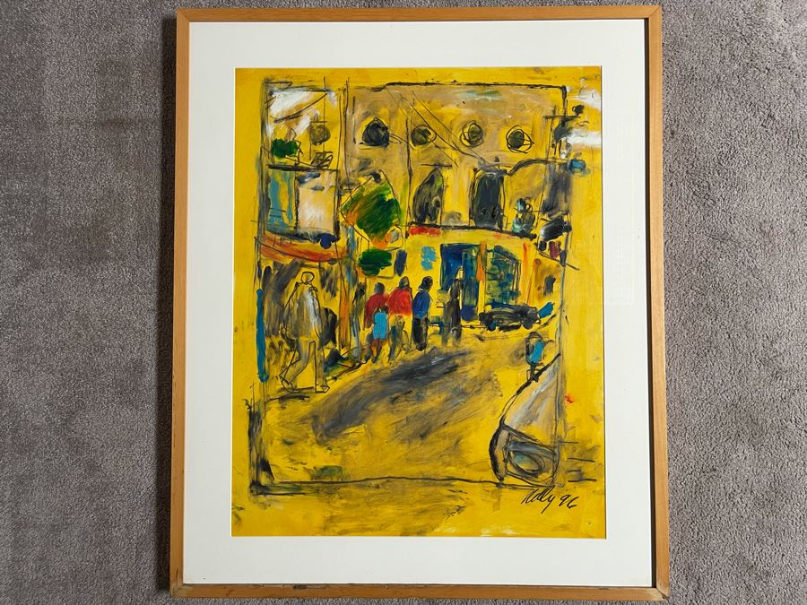 Original Philip Kelly (1950-2010, Ireland / Mexico City) Painting 1996 Signed Framed - 22 X 28 [Photo 3]