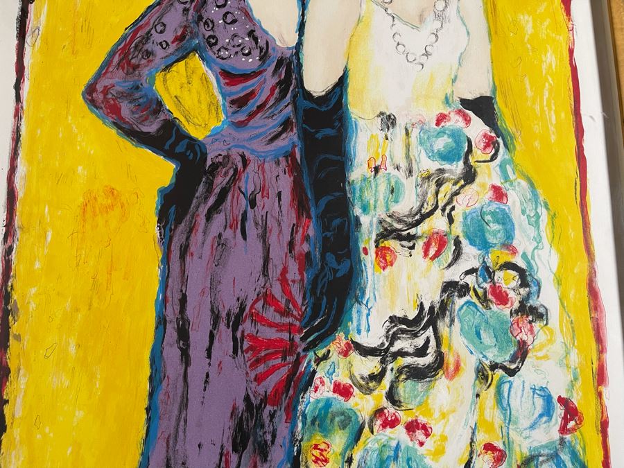 Judith Bledsoe Limited Edition Lithograph Titled 'Lilly & Coco' Hand Signed With Documentation 271 Of 300 51 X 30 [Photo 6]