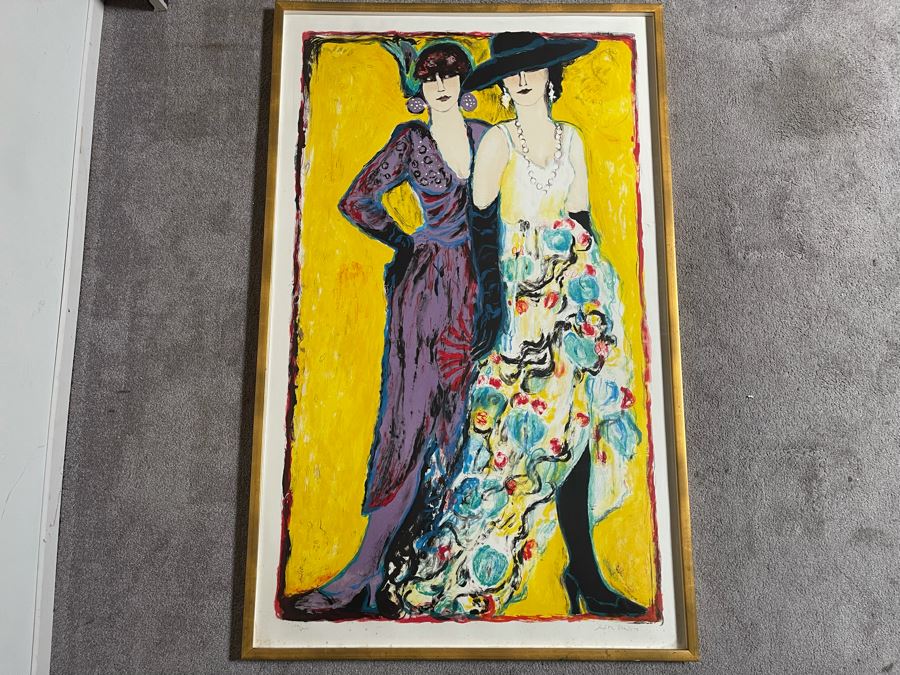 Judith Bledsoe Limited Edition Lithograph Titled 'Lilly & Coco' Hand Signed With Documentation 271 Of 300 51 X 30 [Photo 2]