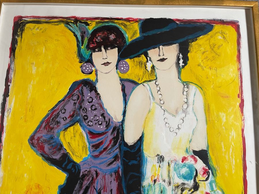 Judith Bledsoe Limited Edition Lithograph Titled 'Lilly & Coco' Hand Signed With Documentation 271 Of 300 51 X 30 [Photo 5]