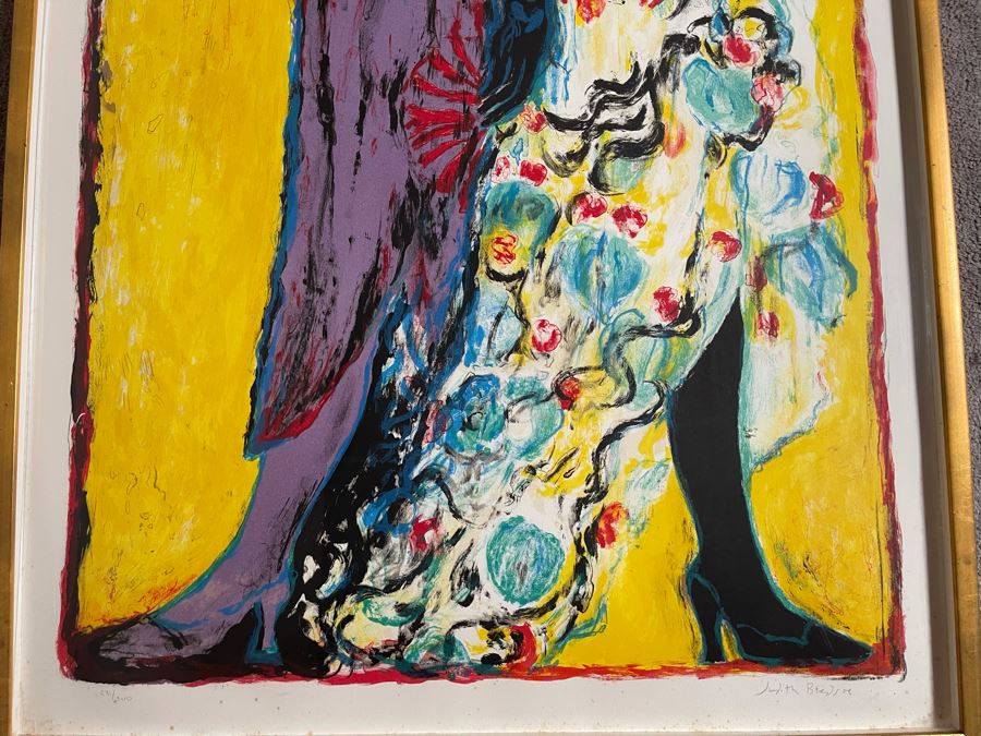 Judith Bledsoe Limited Edition Lithograph Titled 'Lilly & Coco' Hand Signed With Documentation 271 Of 300 51 X 30 [Photo 7]