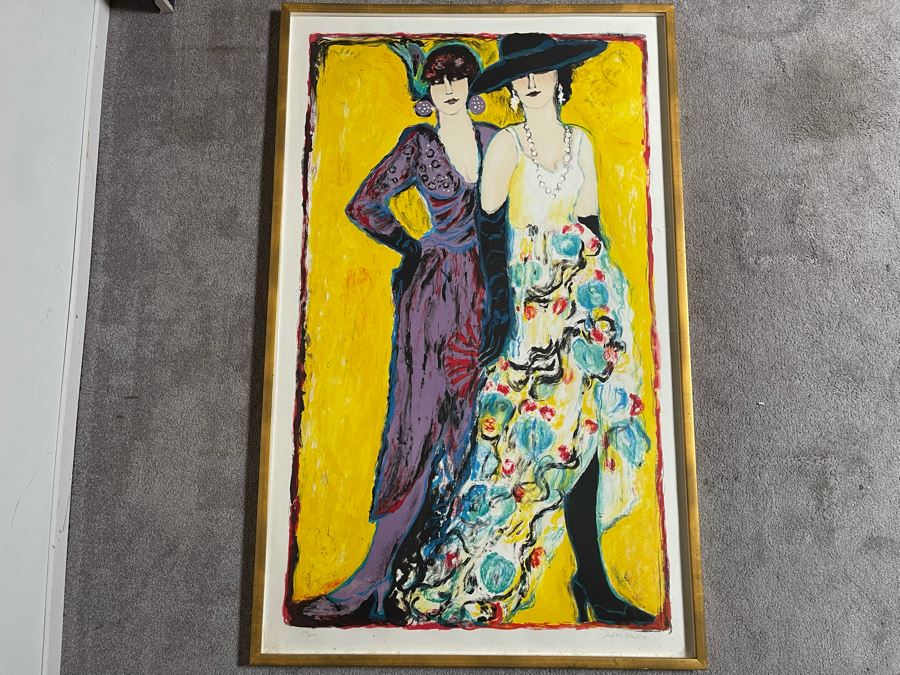 Judith Bledsoe Limited Edition Lithograph Titled 'Lilly & Coco' Hand Signed With Documentation 271 Of 300 51 X 30 [Photo 3]