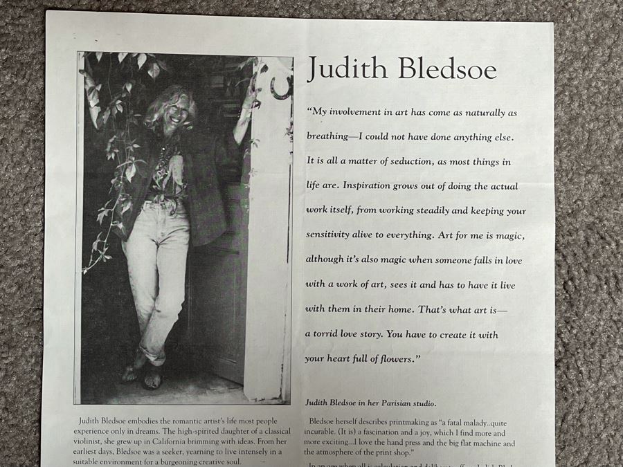 Judith Bledsoe Limited Edition Lithograph Titled 'Lilly & Coco' Hand Signed With Documentation 271 Of 300 51 X 30 [Photo 14]