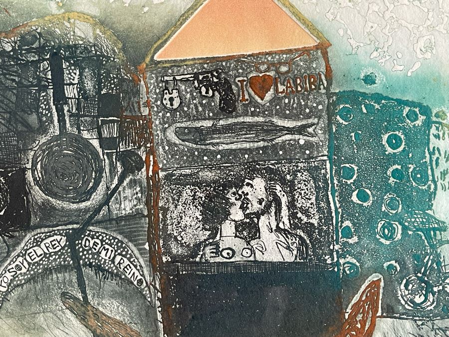 Kabir Shahid Limited Edition Serigraph Titled 'Mi Reino' 105 Of 175 22x22 Hand Signed  [Photo 4]